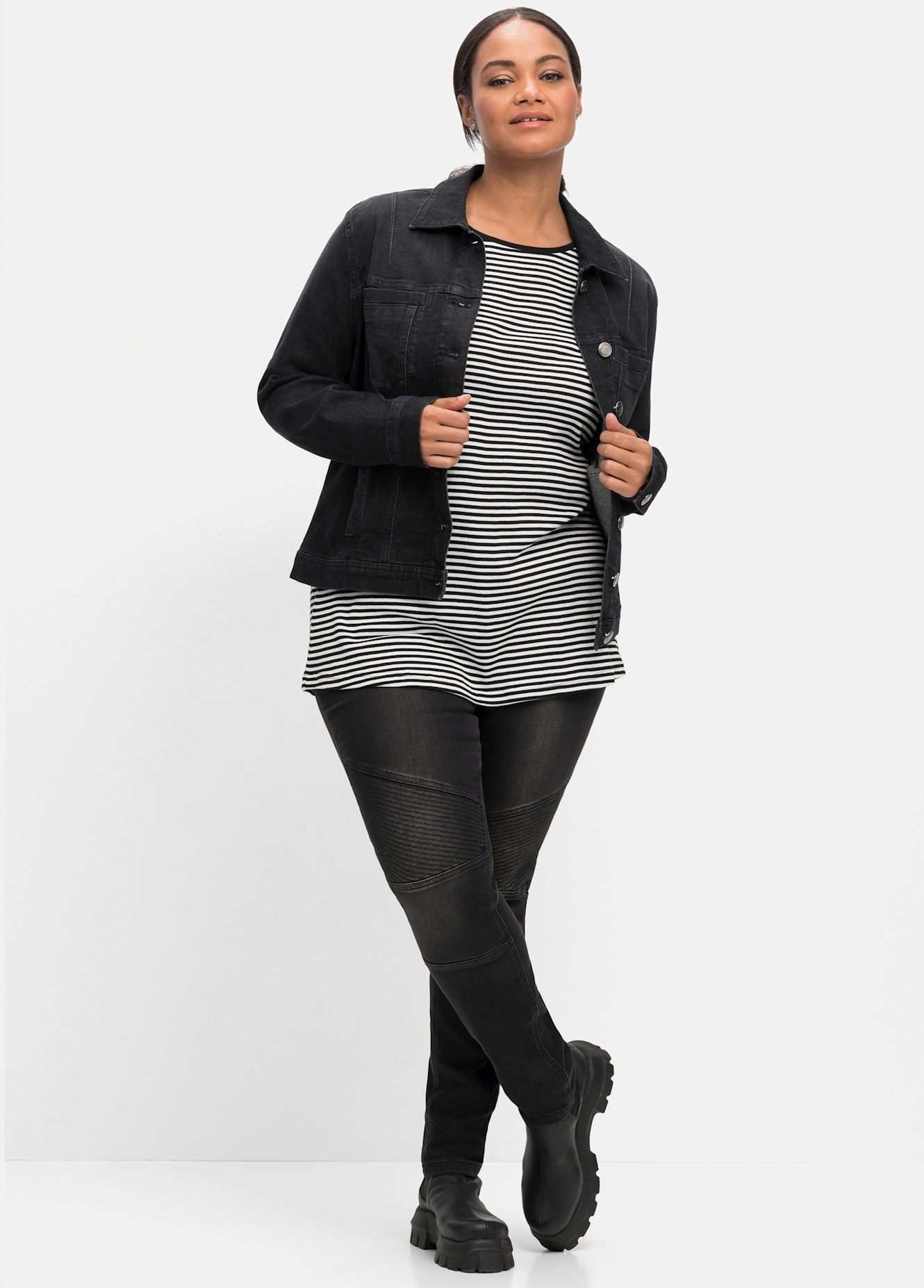 Sheego Jeansjacke ohne Kapuze