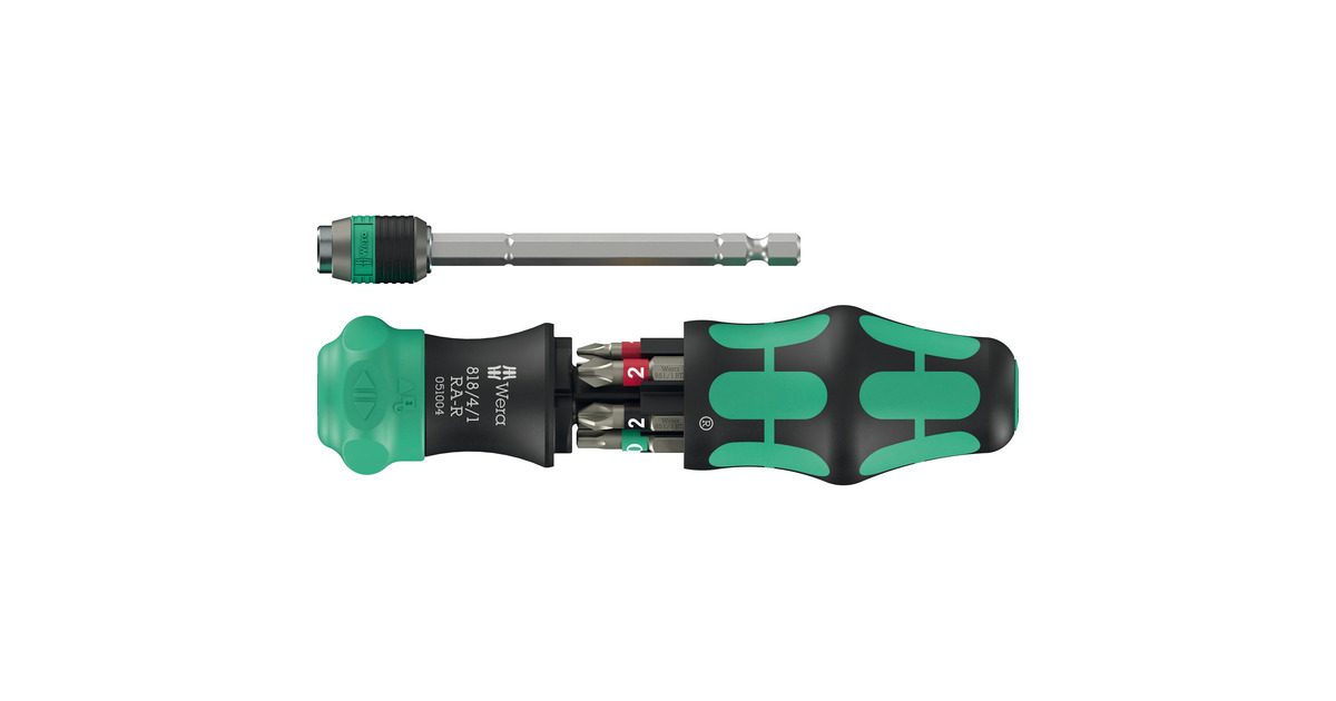 WeraKraftform Kompakt 20 RA-R, 6‑delig bitset  (Zwart/groen)