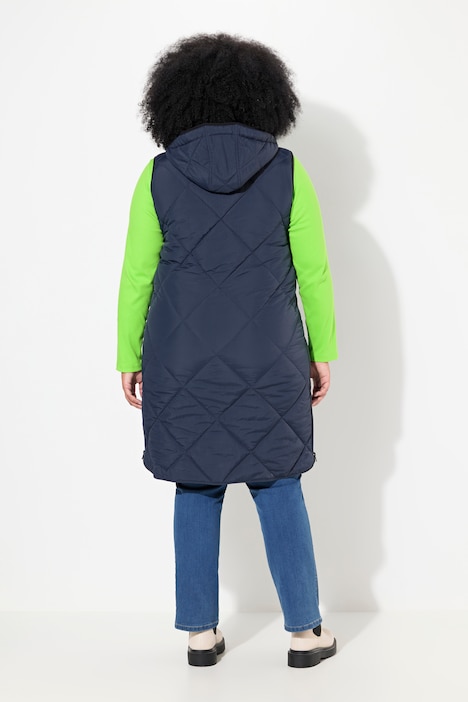 Steppweste, Stehkragen, Kapuze abnehmbar, 2-Wege-Zipper