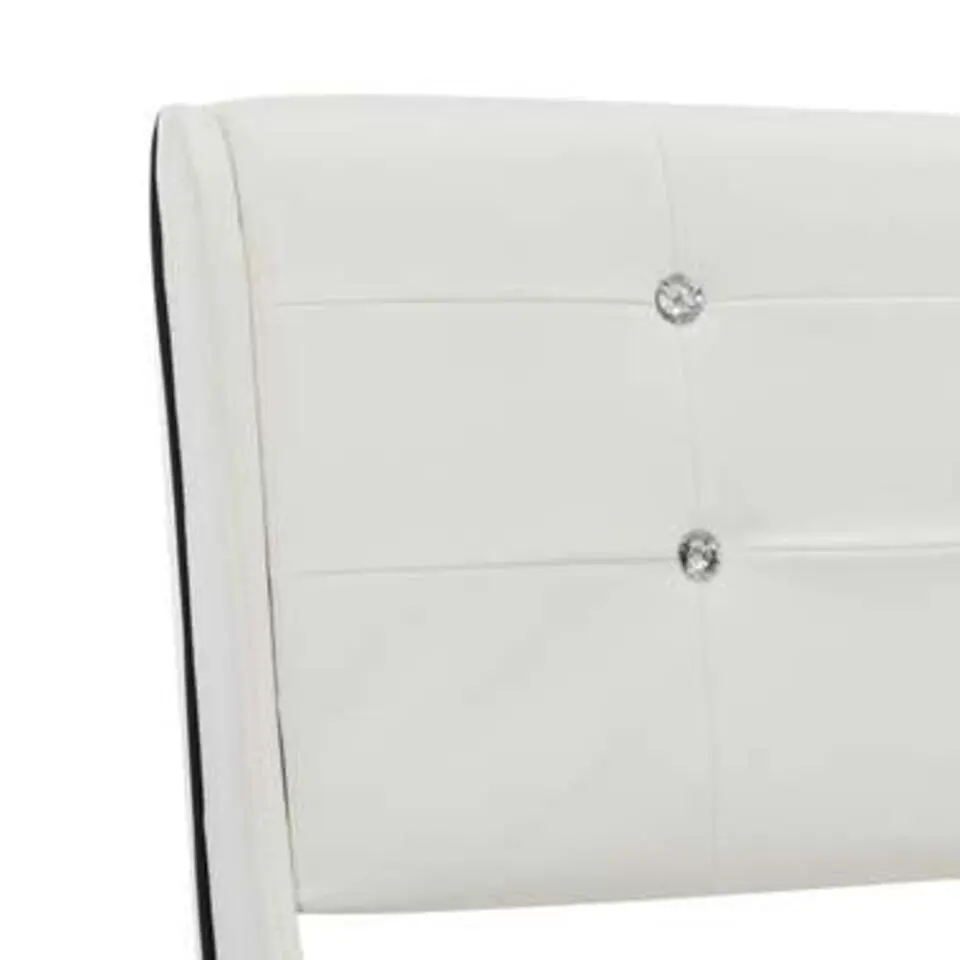 vidaXL - Bed frame - Gebogen zijpanelen - Wit - Kunstleer - 140x200 cm