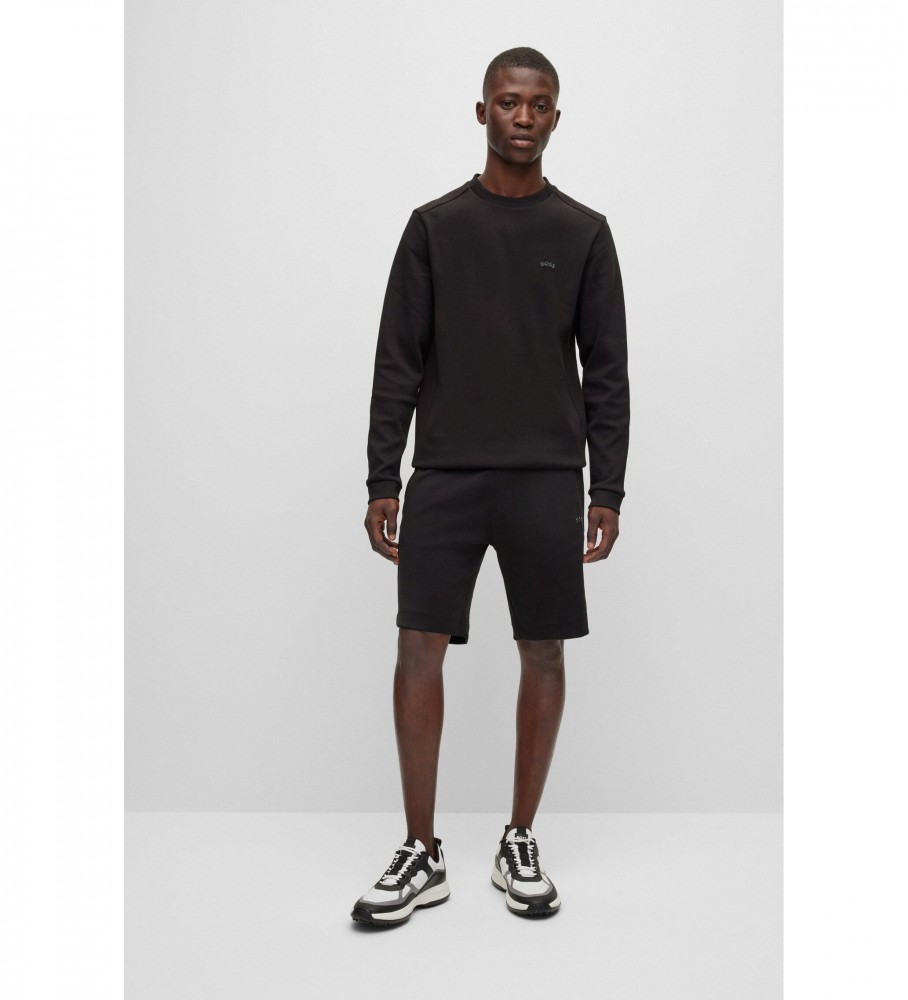 Moletom BOSS Salbo Curved, Preto