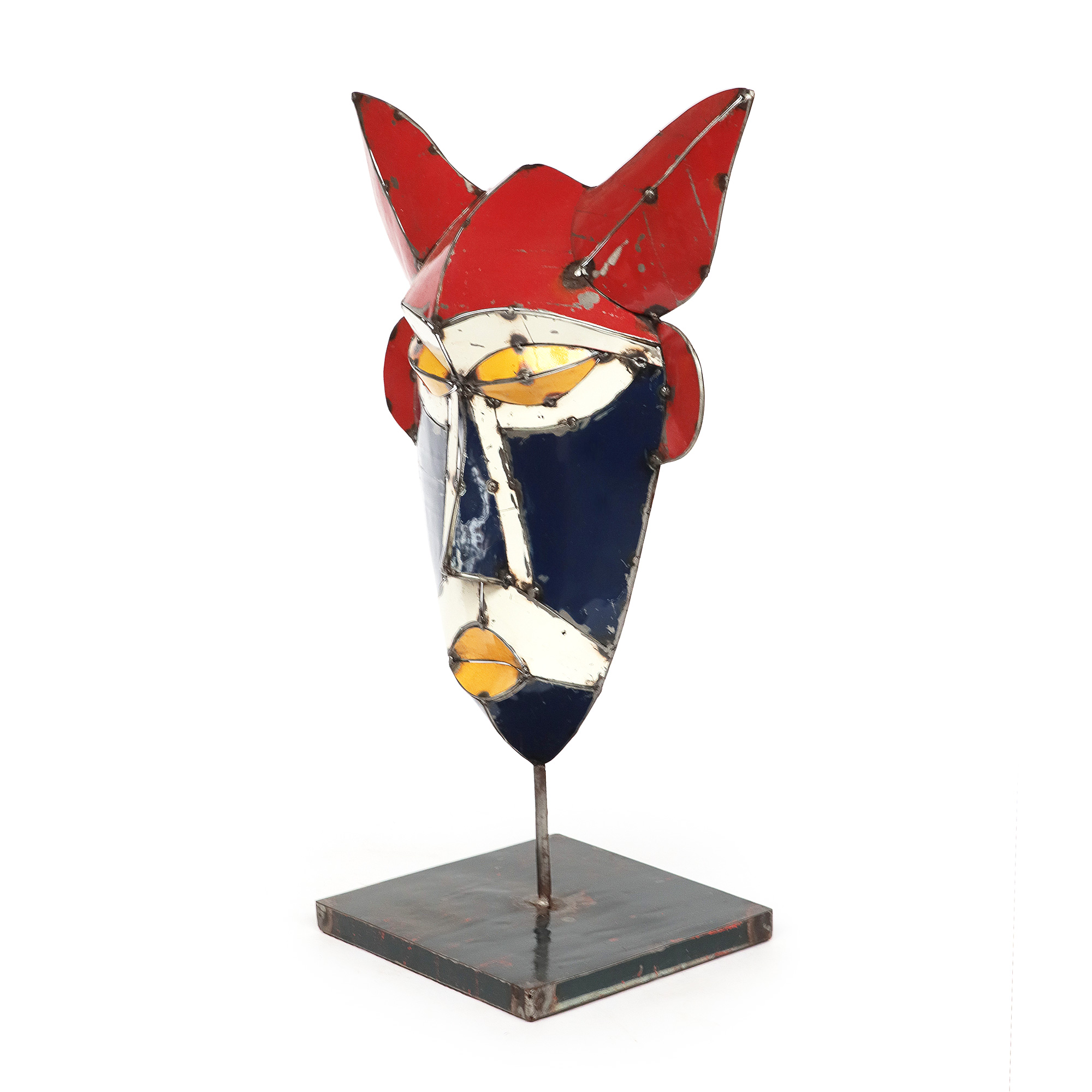 Maske 'Wikinger' aus Ölfässern, multicolor, H 58 cm, B 42 cm von fischer's lagerhaus