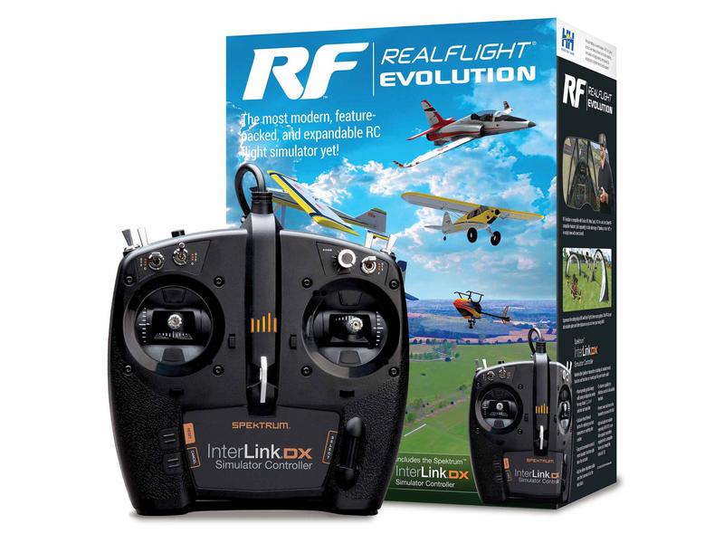 Realflight RC-Flugsimulator RealFlight Evoluion mit Control Modellflugsimulator inklusive USB Interlink Fernsteuerung