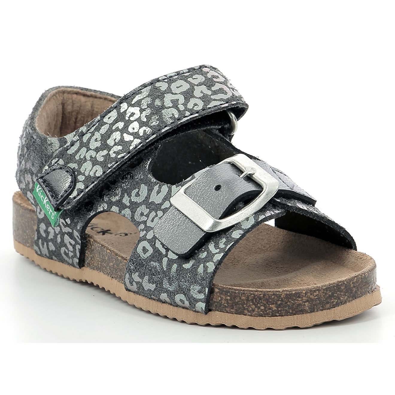 Kickers Sandales Fuxio argenté/léopard