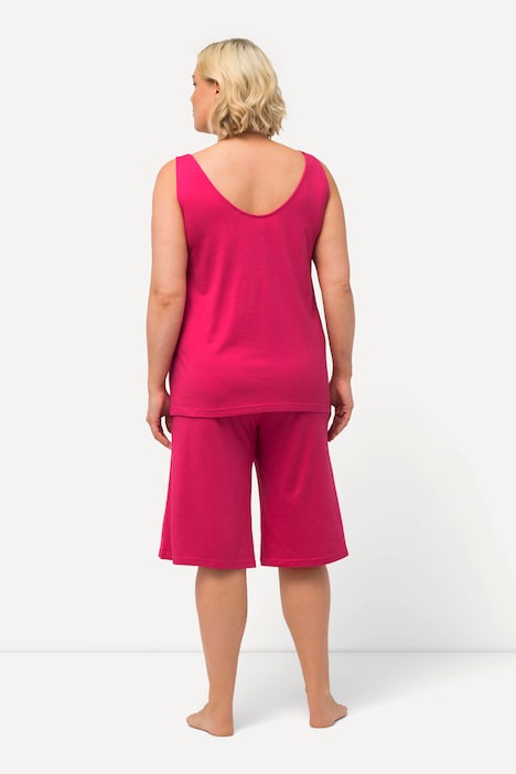 Kurzpyjama, Spitze, V-Ausschnitt, ärmellos, Shorts