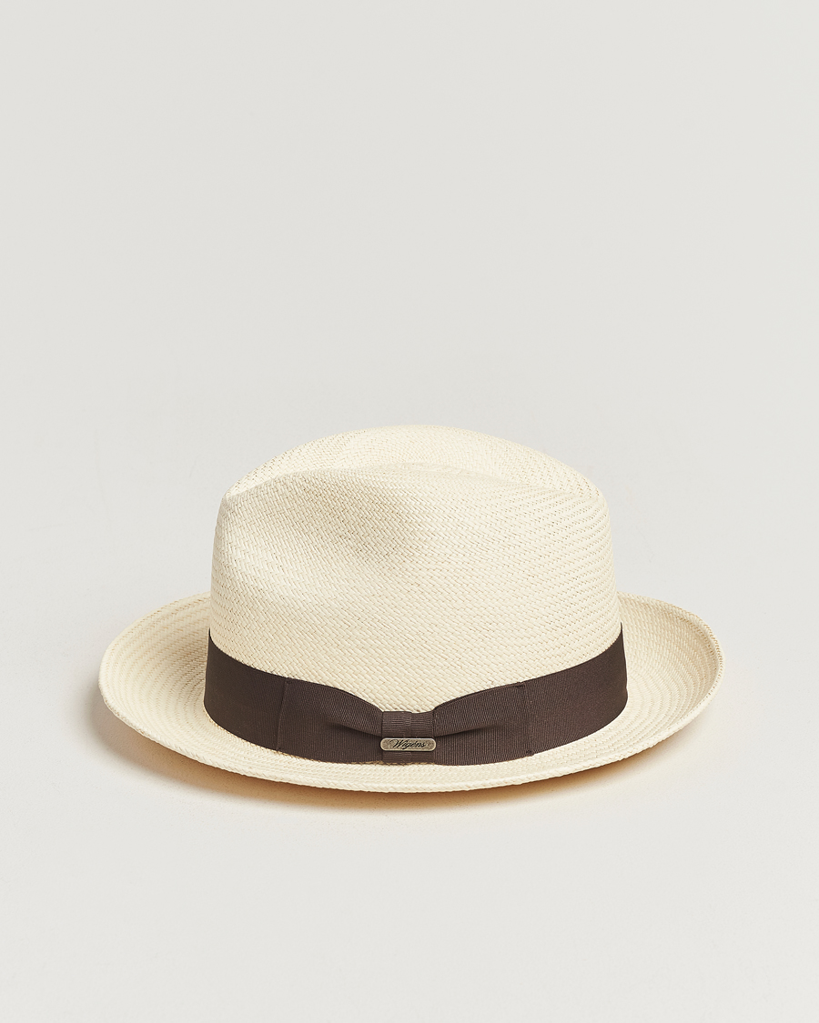 Wigéns Trilby Panama Hat White/Dark Brown