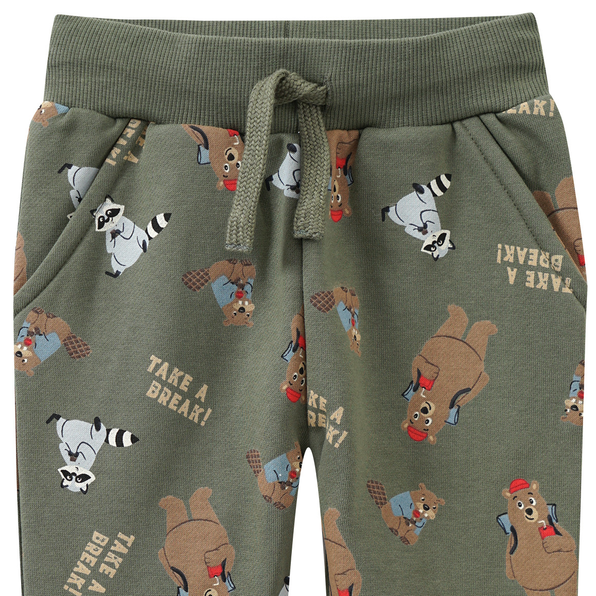 Topomini Baby Jogginghose mit Allover-Print dunkelgrün