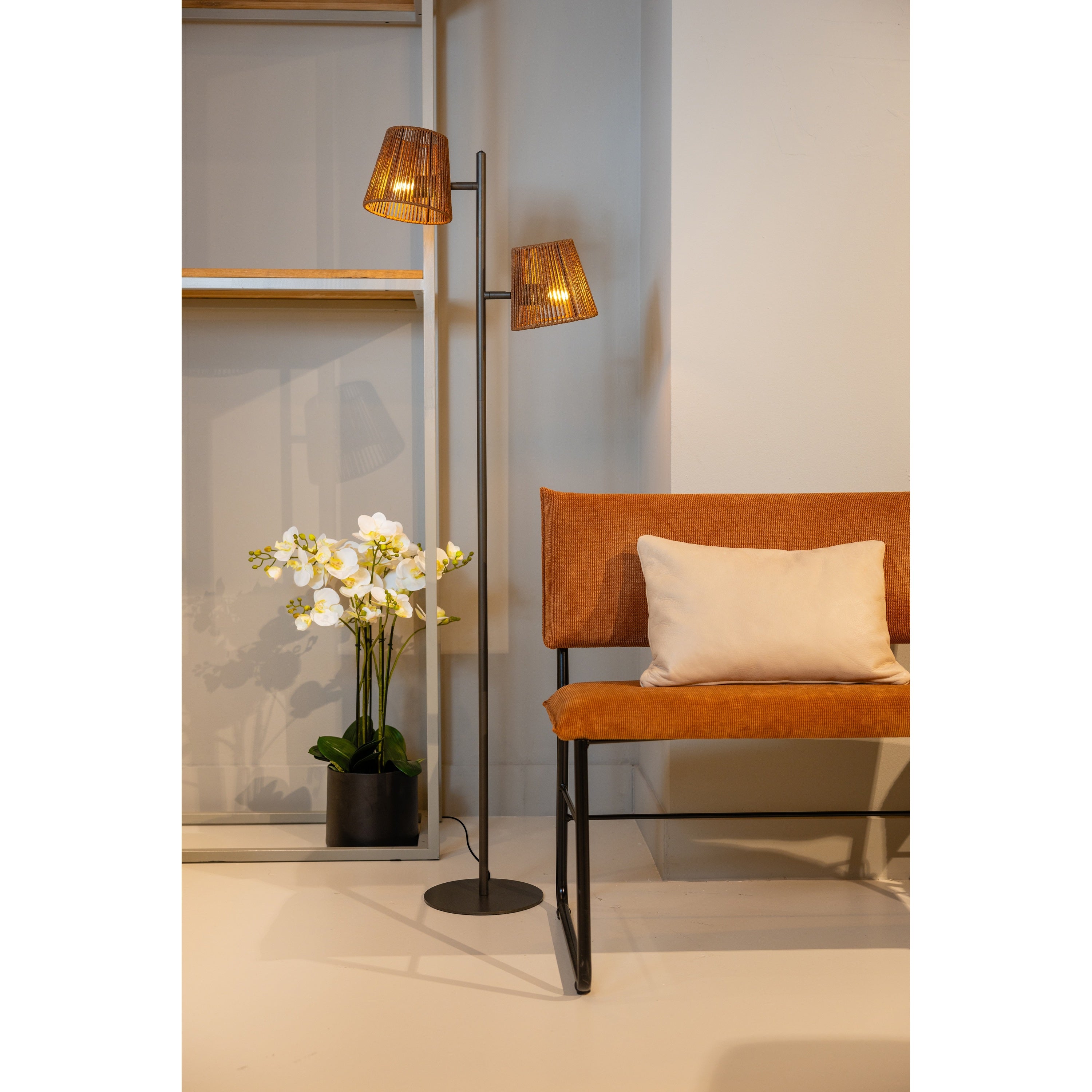 ETH Daan Vloerlamp 2xE27 Anodic brown