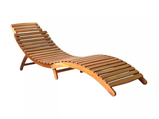Chaise longue de jardin avec coussin Bois d'acacia solide