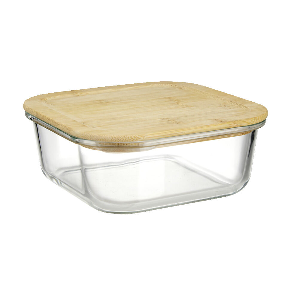 Boîte alimentaire en verre couvercle bambou 1,1L