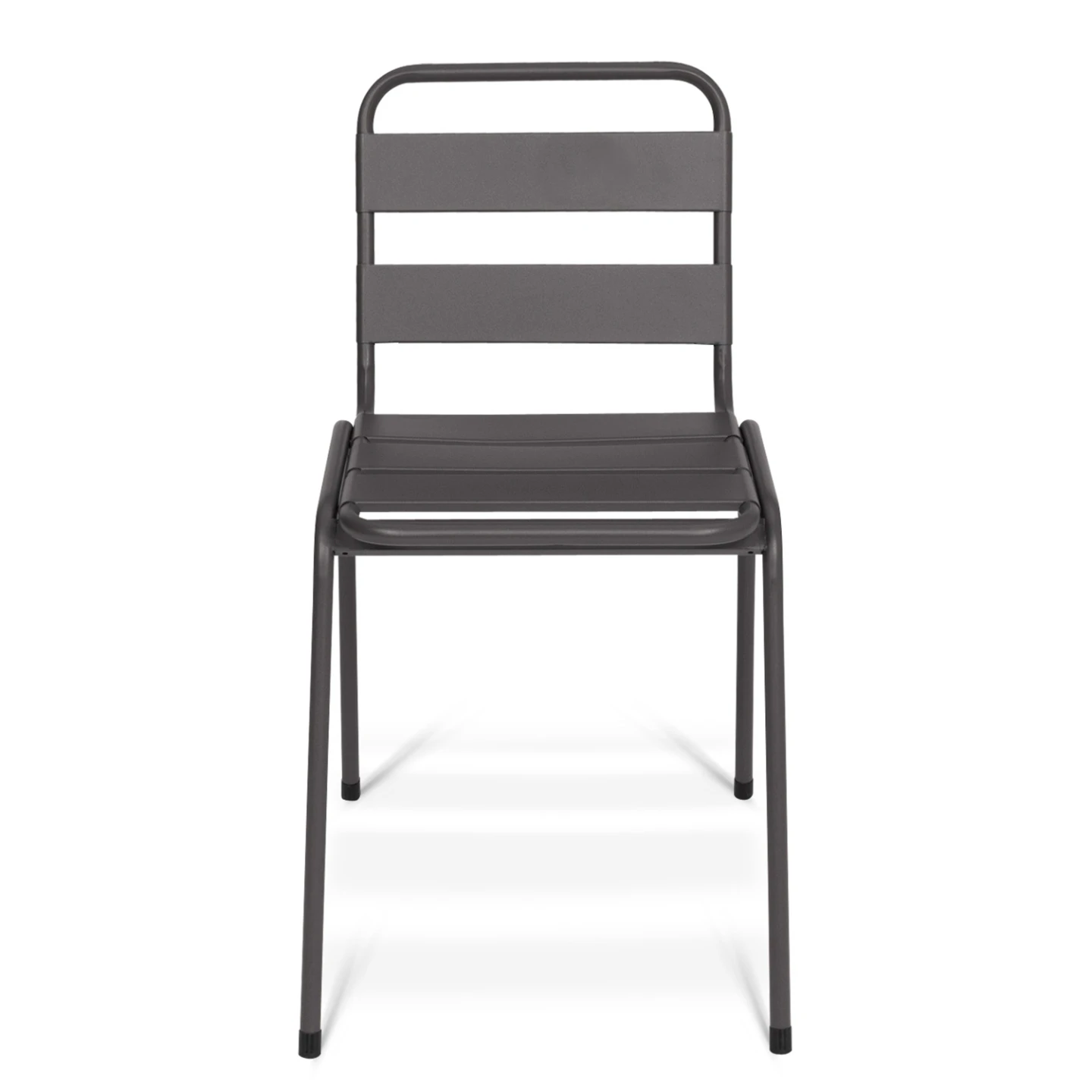 Lot de 6 chaises de jardin VALENCIA en acier gris anthracite