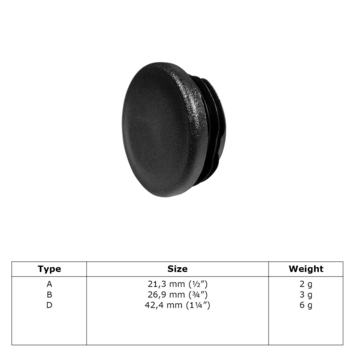 Novidade steigerbuis afdekdop zwart ø 21 mm