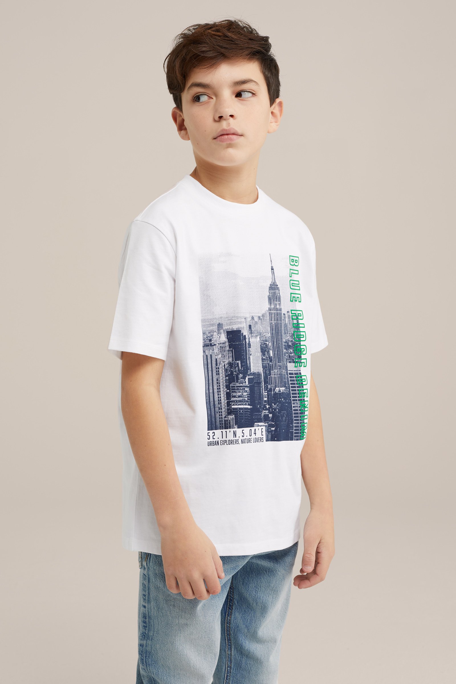 Jongens T-shirt met opdruk WE Fashion Wit