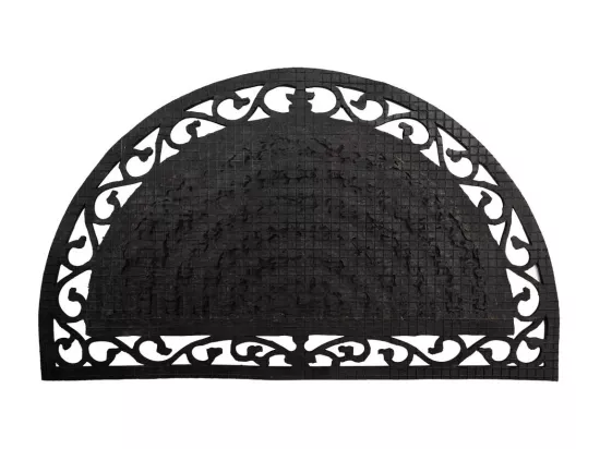Tapis en caoutchouc et coco natural marron 75x45x1