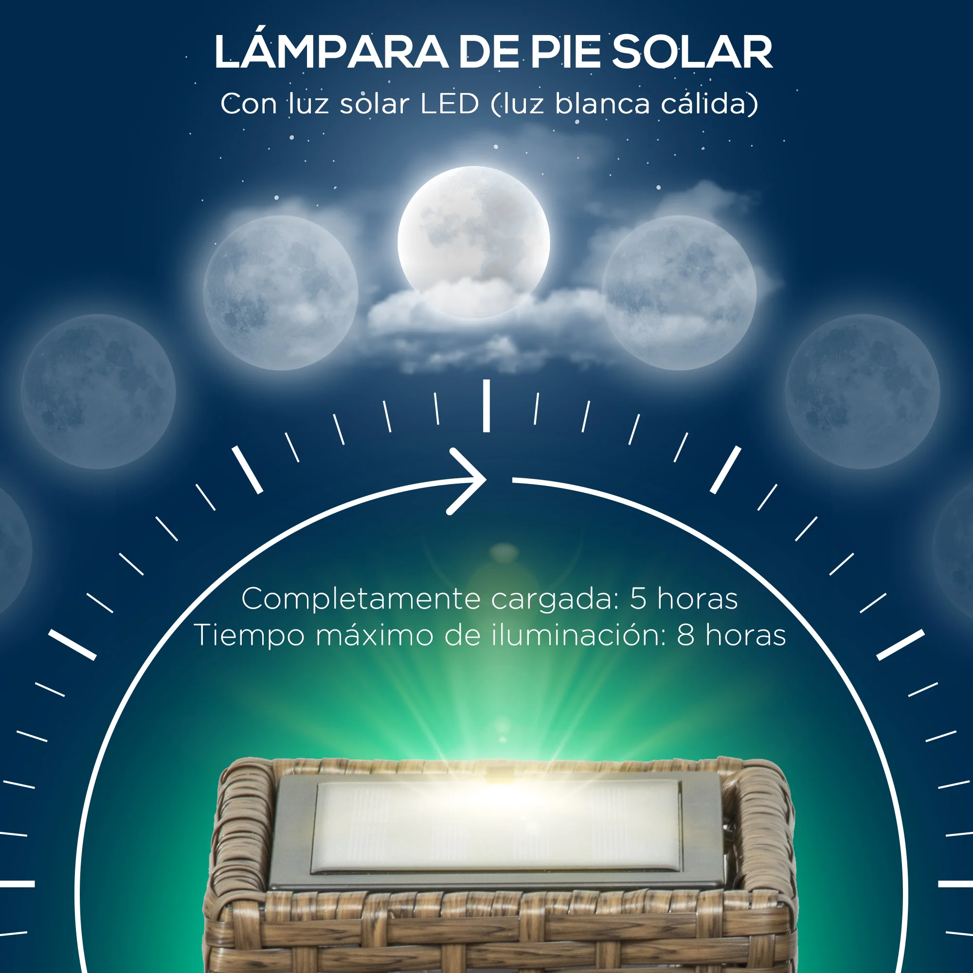 Luminária de vime Outsunny cor areia