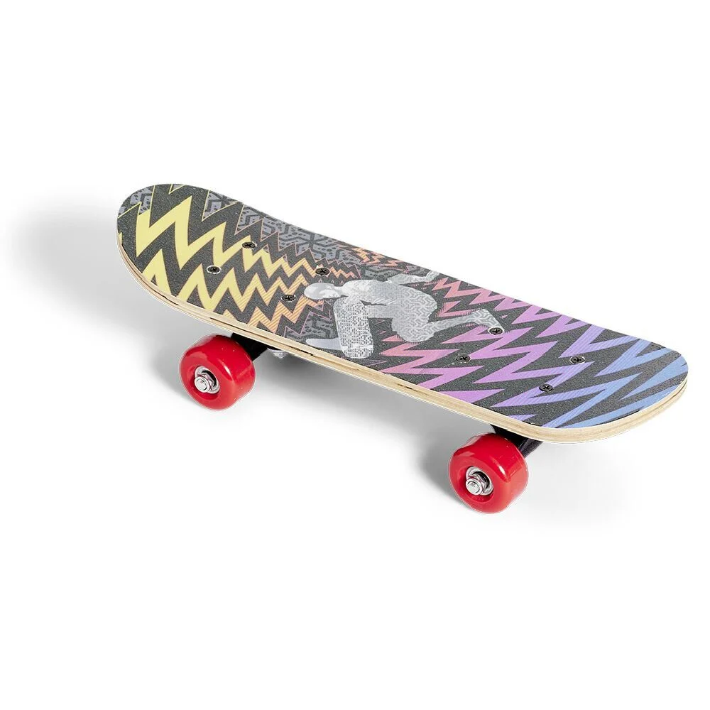 Skateboard 17 pouces zig-zag multicolore