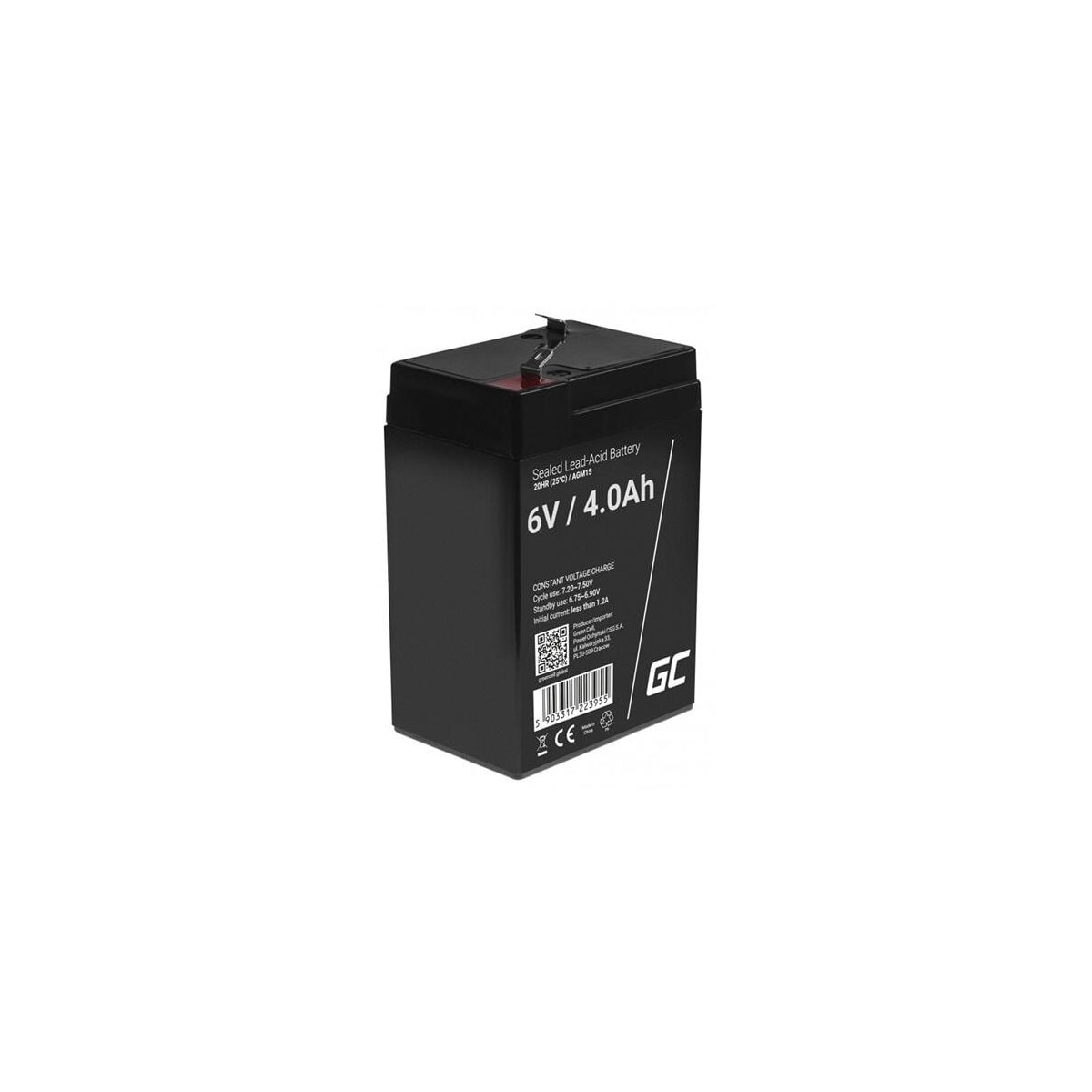 Green Cell AGM Batteri 6V 4Ah