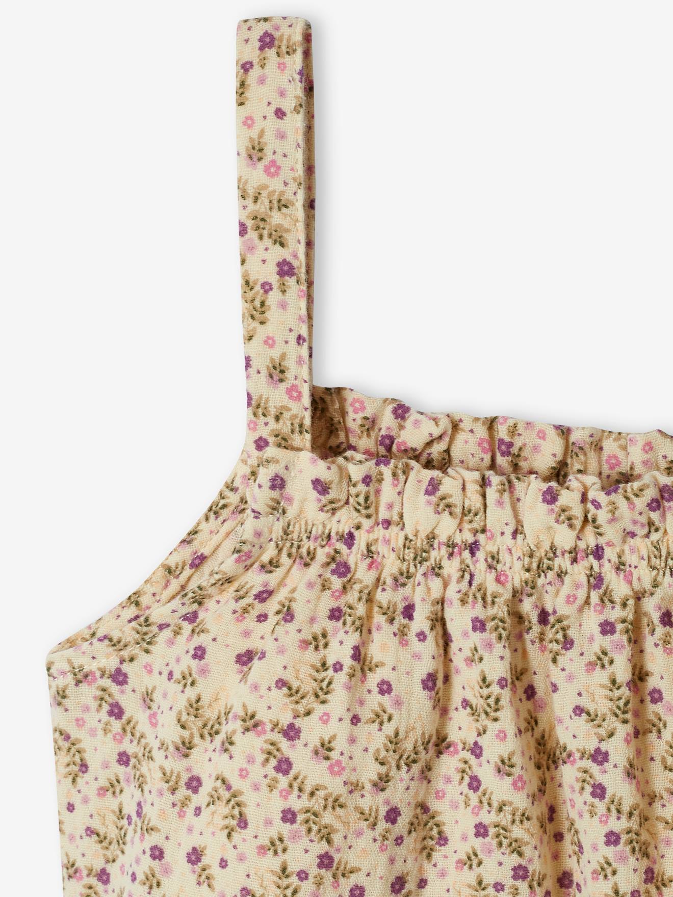 Regata lisa rosa claro de algodão chiffon para meninas