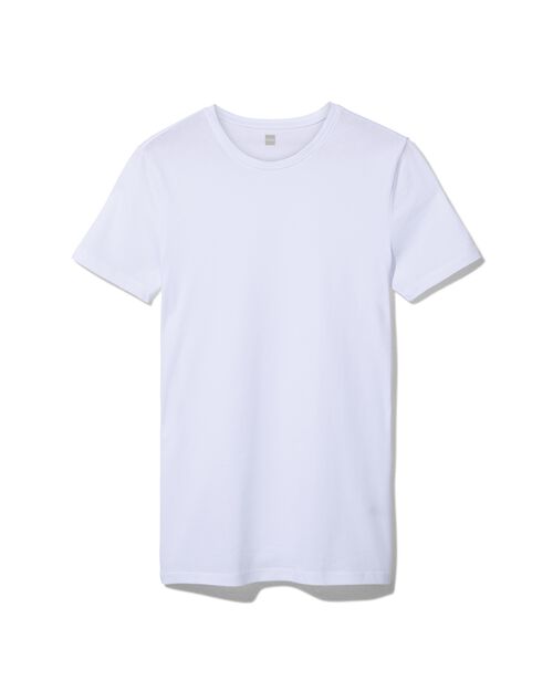 2 t-shirts homme regular fit col rond extra long blanc