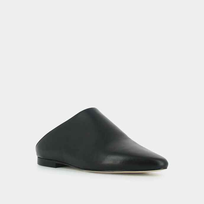 Mules babouches  en cuir noir