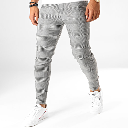 Pantalon Carreaux 1624 Blanc Noir