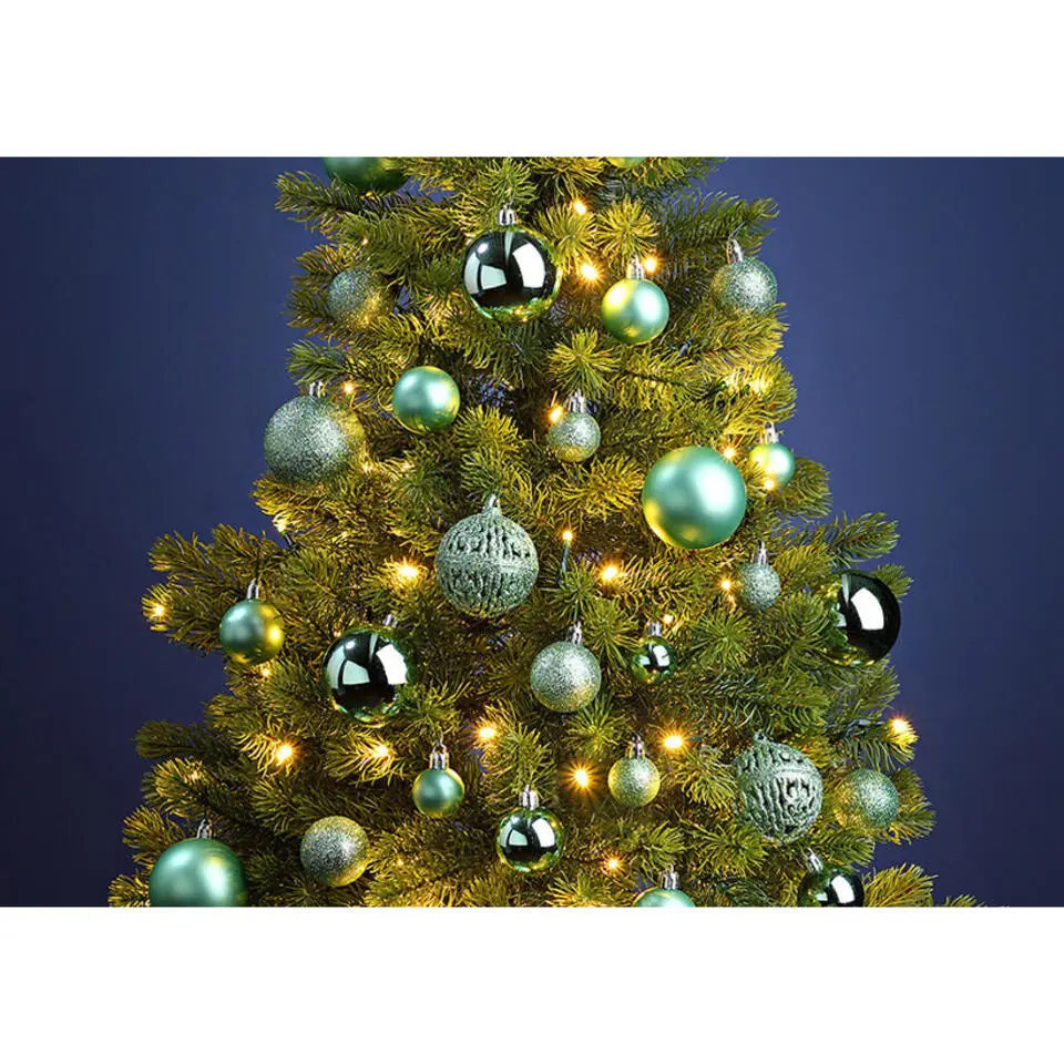 G. Wurm Kerstballen - 100x - kunststof - mint groen - 3-4-6 cm