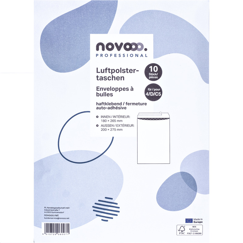 novooo Luftpolstertaschen Professional, 200 x 275 mm, weiss, 10 Stück
