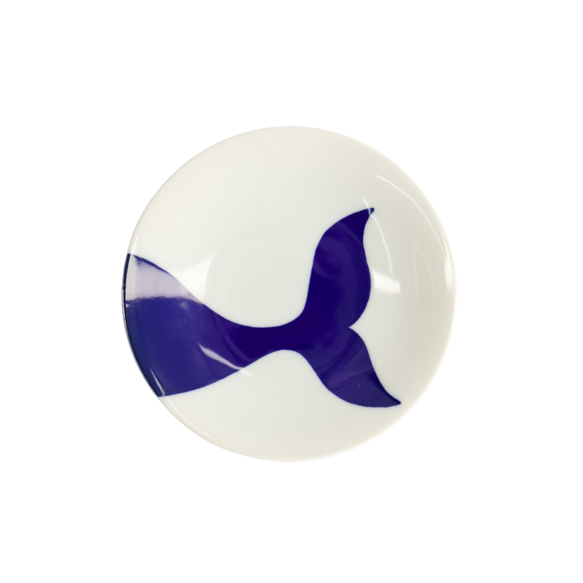 Tokyo Design Studio  Whale Kawaii tallerken, blå/hvid - Ø13,7 cm.