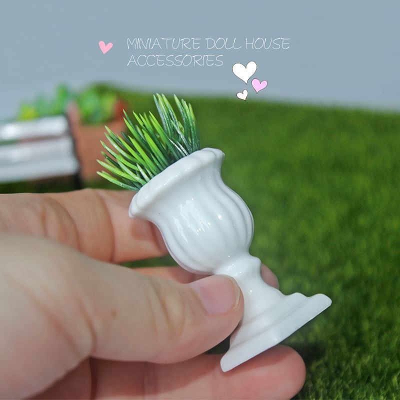 Ffeluro - Tuinvaas van hars, poppenhuisminiatuur (verschillende ontwerpen)