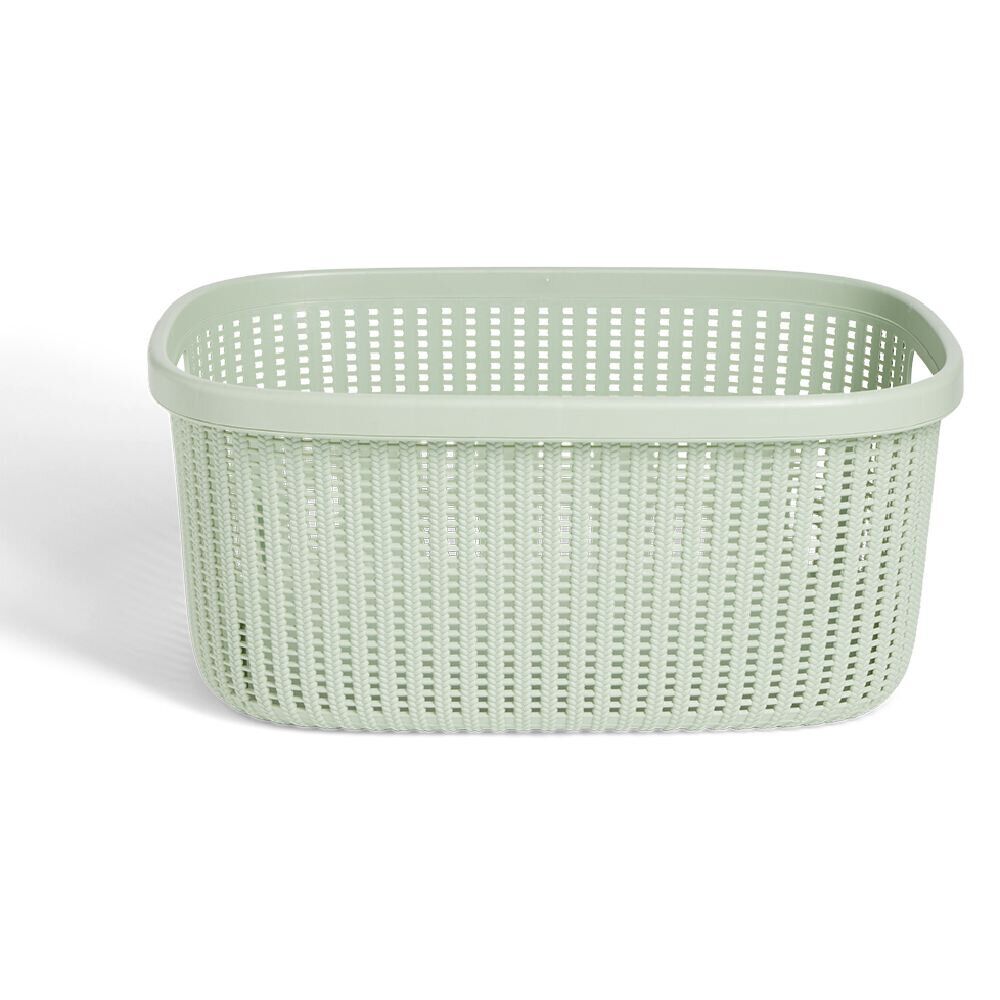 Panière à linge 32L 52x23x37,2cm plastique vert