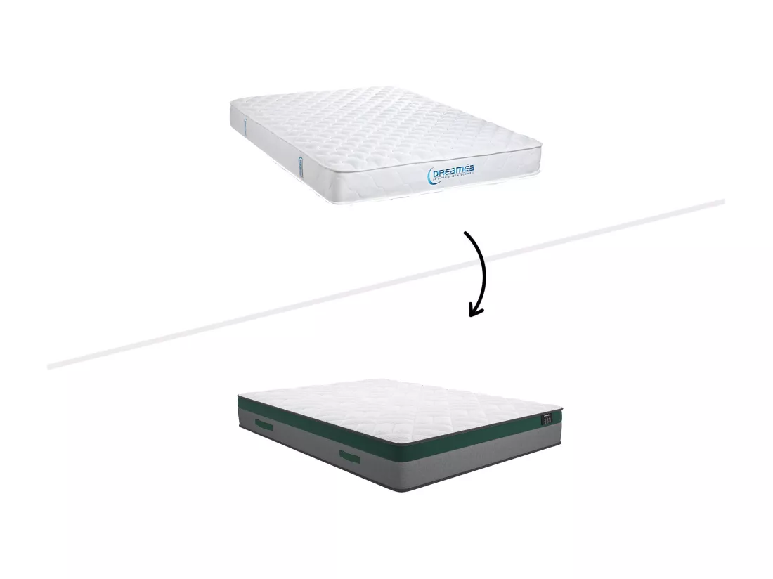 Ensemble 140 x 190 cm cadre à lattes + matelas ressorts ensachés ép.22cm - PRESTIGE de YSMÉE