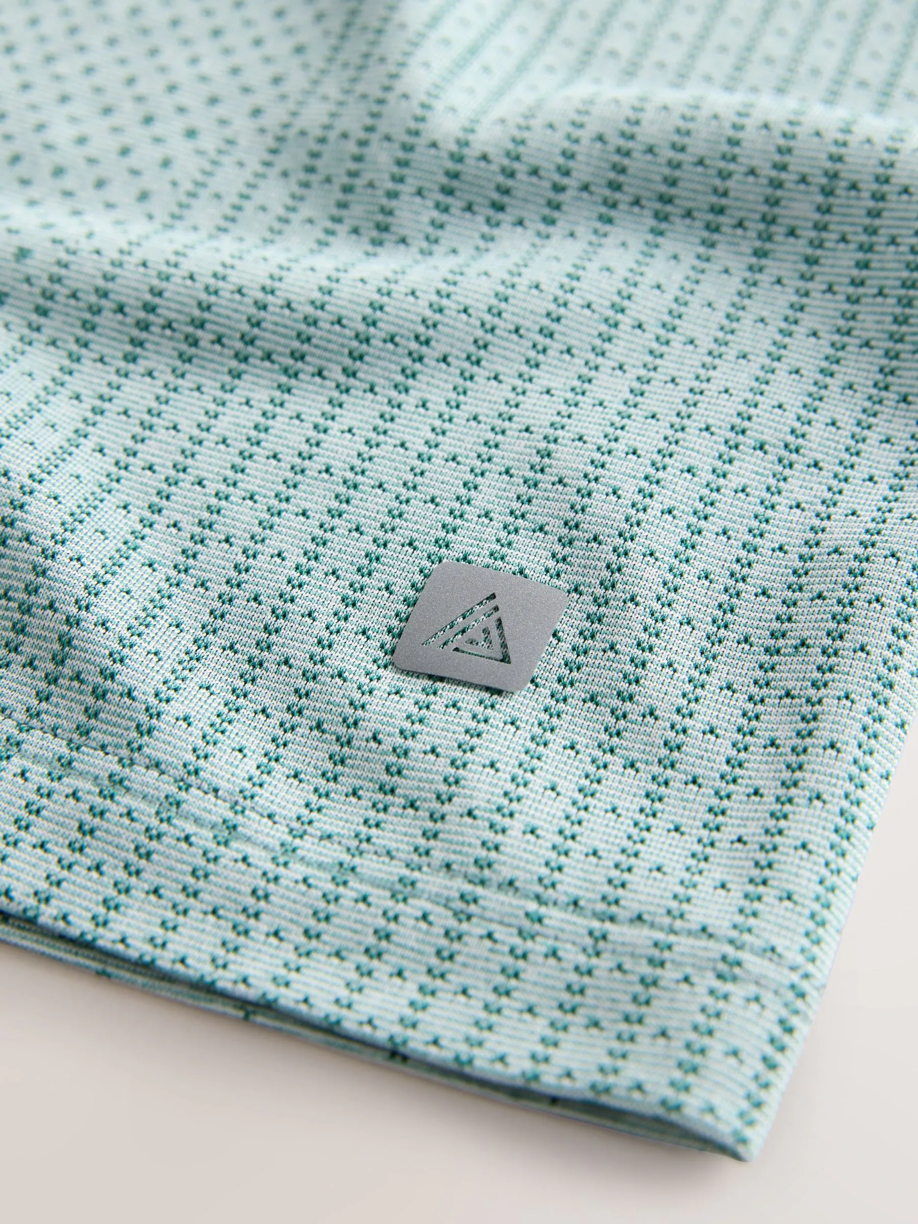 Blauwgroen - Actief jacquard T-shirt