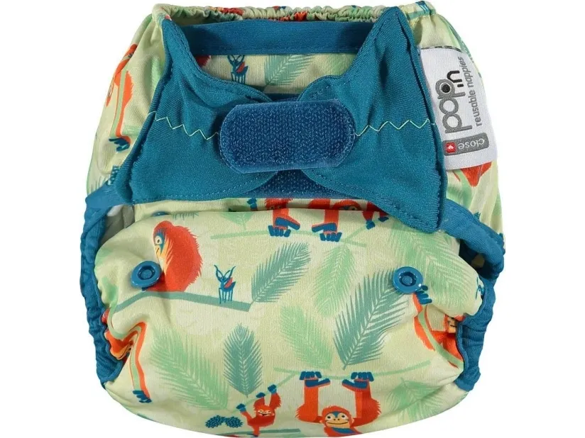 Close Caboo Nappy Wrap, genanvendelig ble med velcro Orangutang 3-16 kg, 1 stk.
