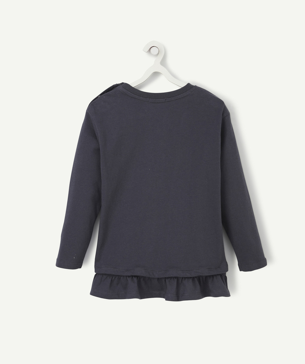LE T-SHIRT ÉVOLUTIF MANCHES LONGUES BLEU MARINE EN COTON PIMA