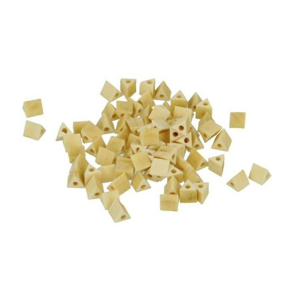 80 perles en bois triangles 5 mm