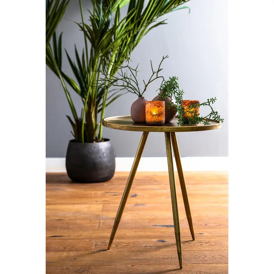 Bijzettafel Ø51x60 cm ENVIRA antiek goud