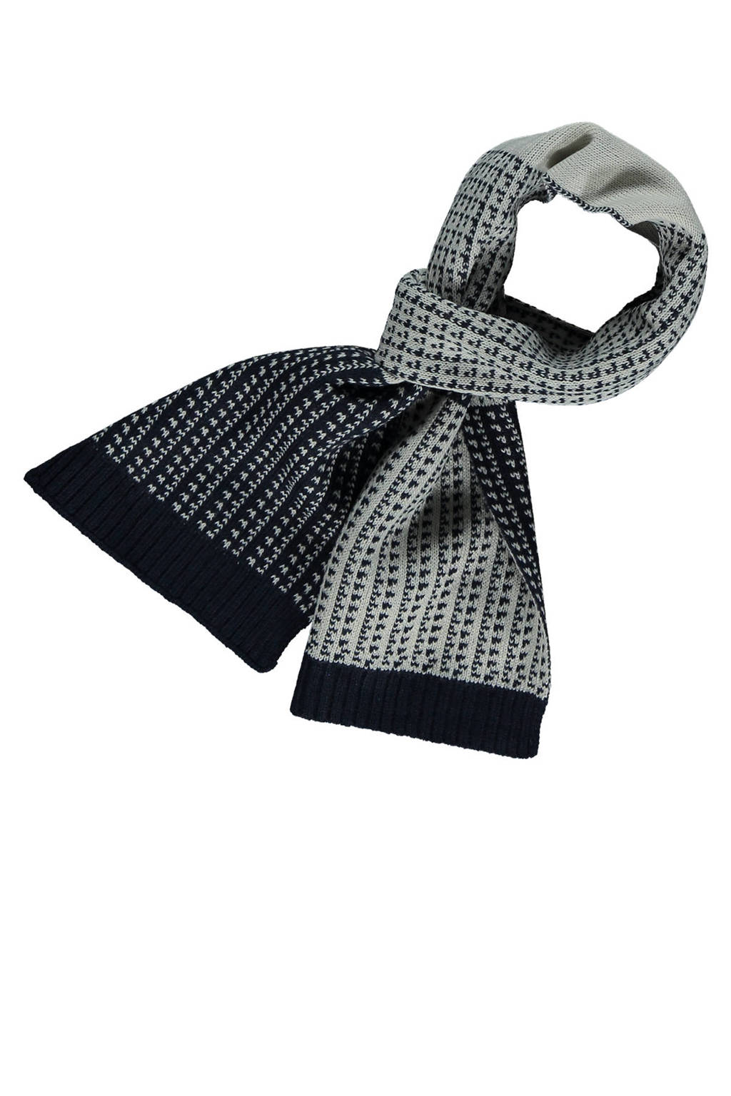 Sarlini sjaal met print donkerblauw
