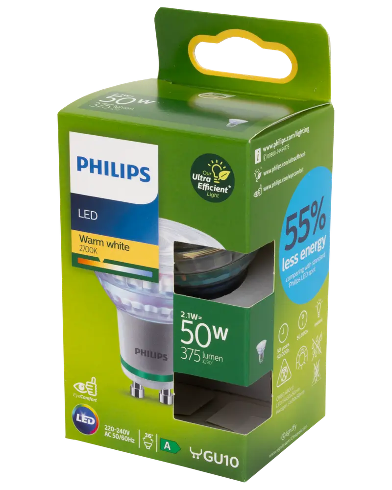 PHILIPS Spotpære 2,1W GU10
