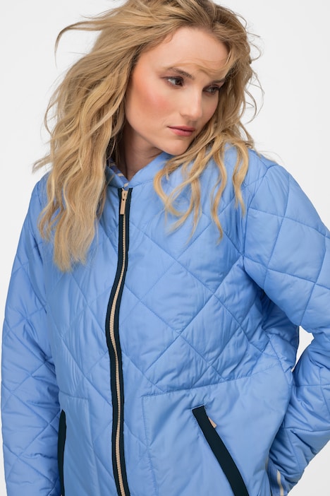 Steppjacke, wasserabweisend, Stehkragen, Zipper, Zipptaschen