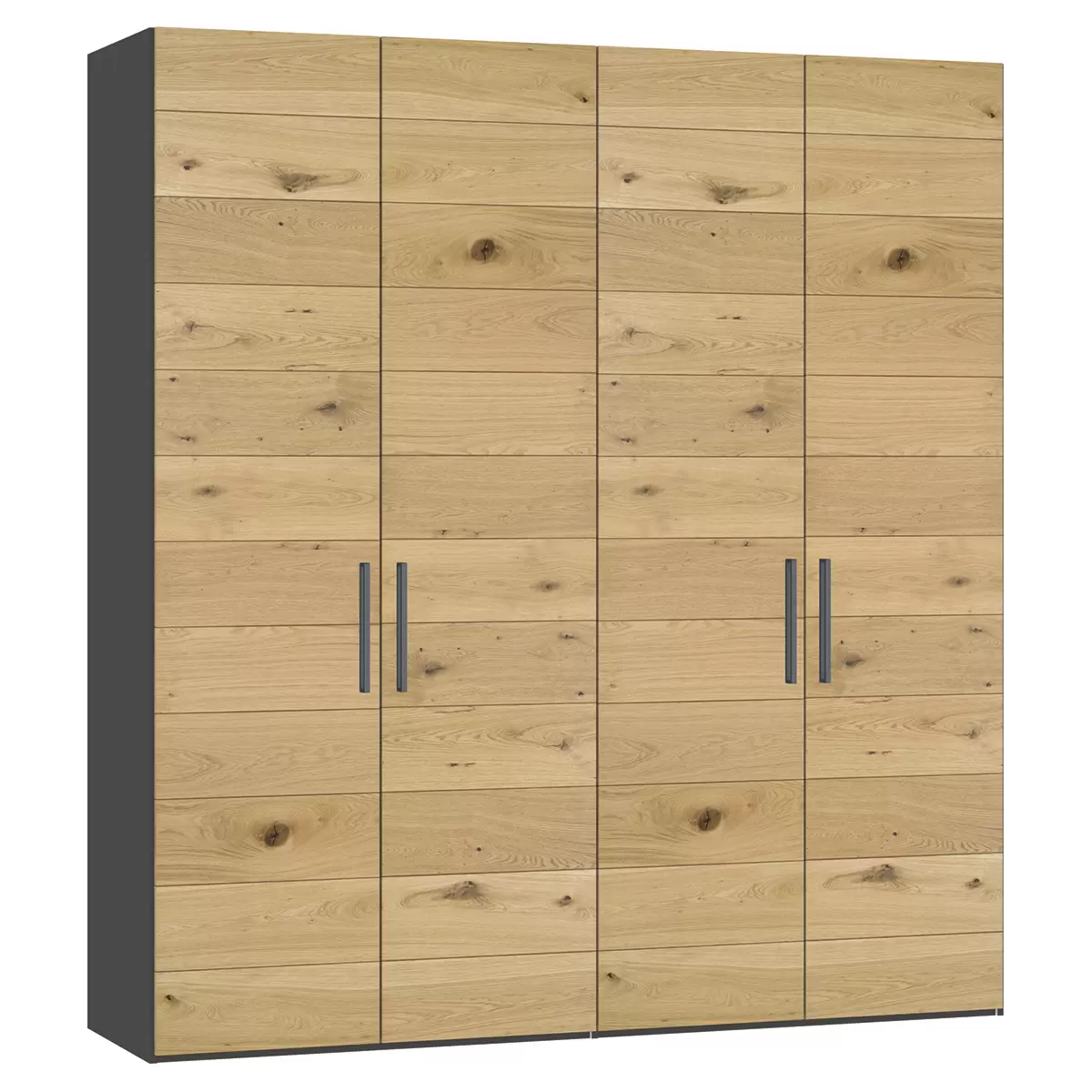 Drehtürenschrank 4-trg. Montreux Eiche,schwarz