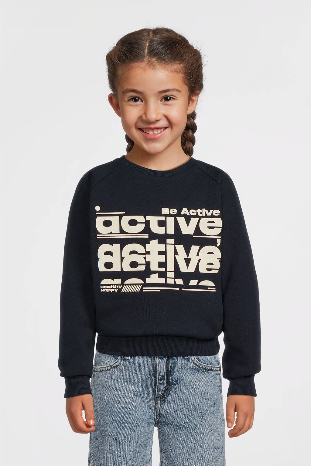 NAME IT sweater NKFVENUS met printopdruk donkerblauw