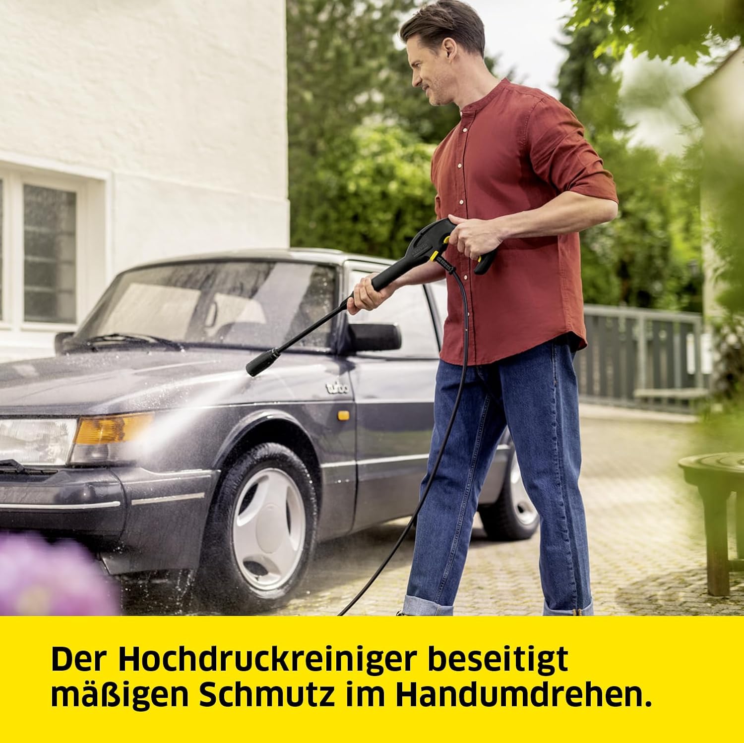 Kärcher Hochdruckreiniger K 4 Classic, Druck: max. 130 bar, Fördermenge: 420 l/h, Flächenleistung: 30 m²/h, Wasserfilter, Gewicht: 4,6 kg, Hochdruckschlauch und -Pistole, Dreckfräser, Strahlrohr