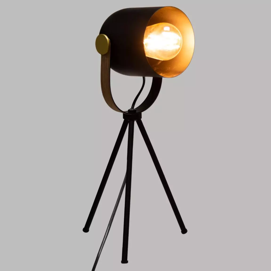 Lampadaire à trépied (H45 cm) Bil Noir