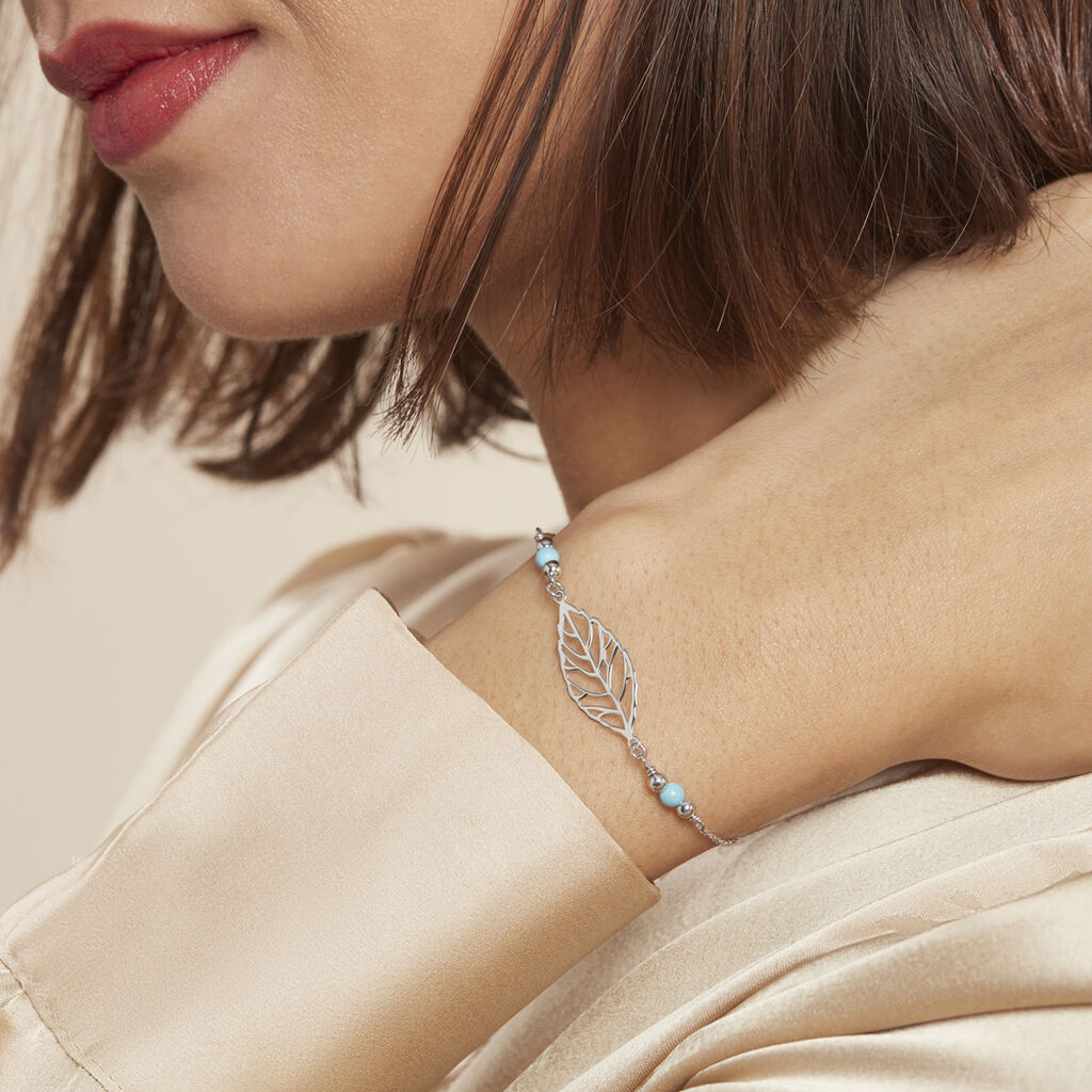 Bracelet Grethel Argent Blanc Turquoise