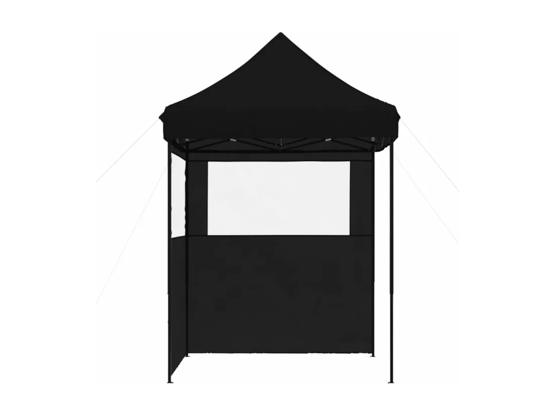 Tente de réception pliable escamotable 2 parois latérales noir