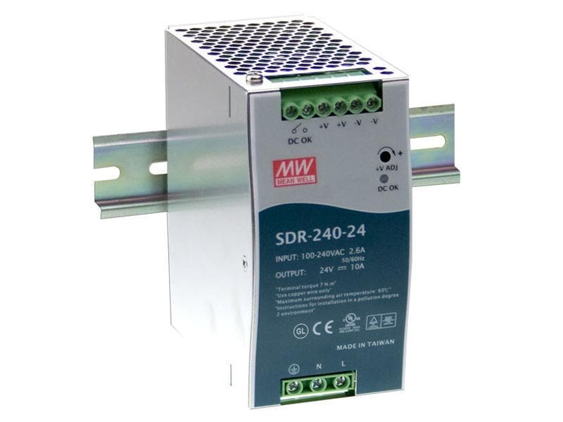 MeanWell DIN-Schienennetzgerät  240 W, 24 V Industrie-DIN-Schienen-Netzgerät