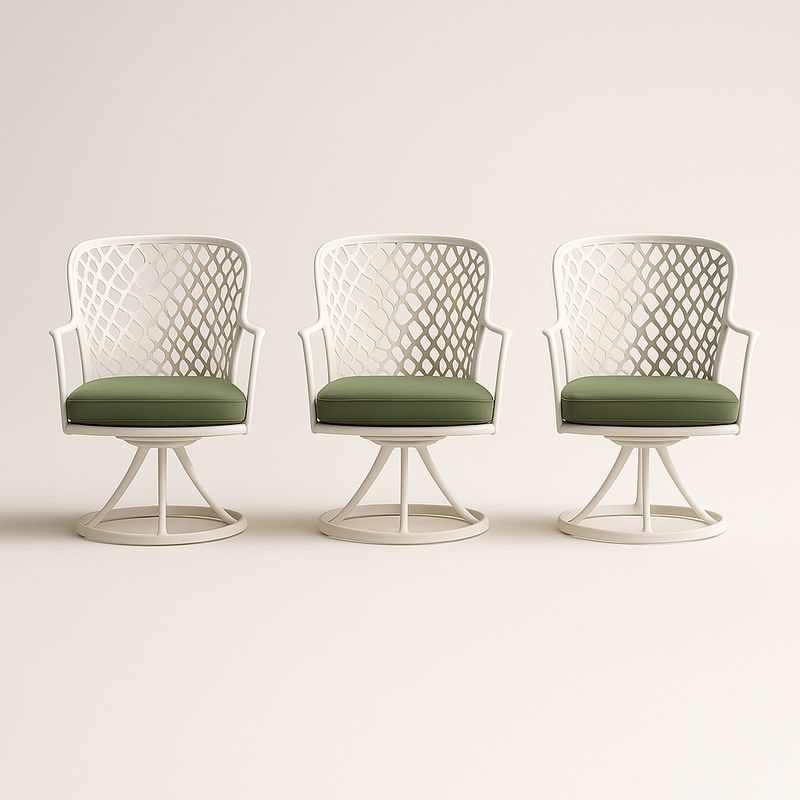 Gartenstühle Set, Aluminium Weiß Grün, 55cm x 60cm x 90cm