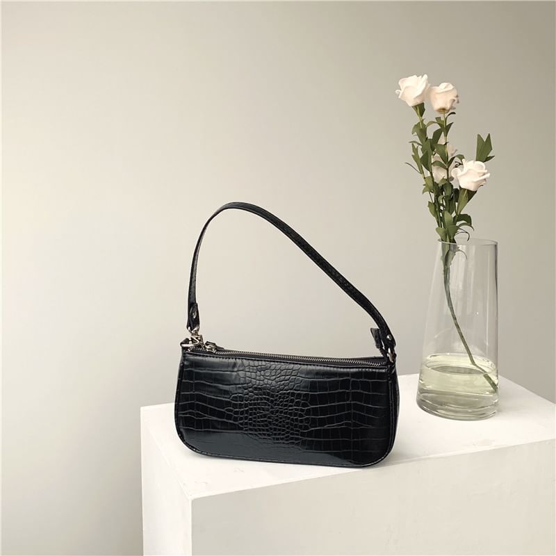 Minafox - Croc Grain Handtas