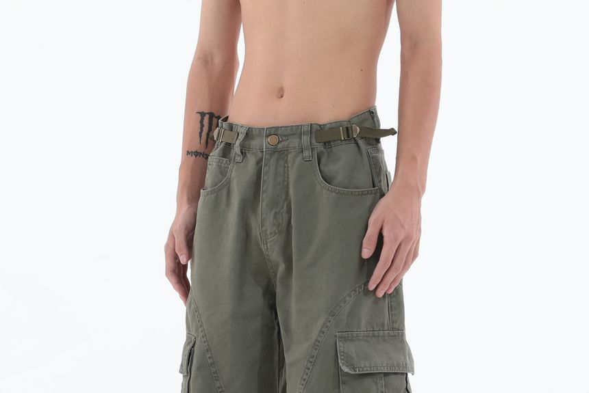 Meiksip - Losse cargojeans met hoge taille