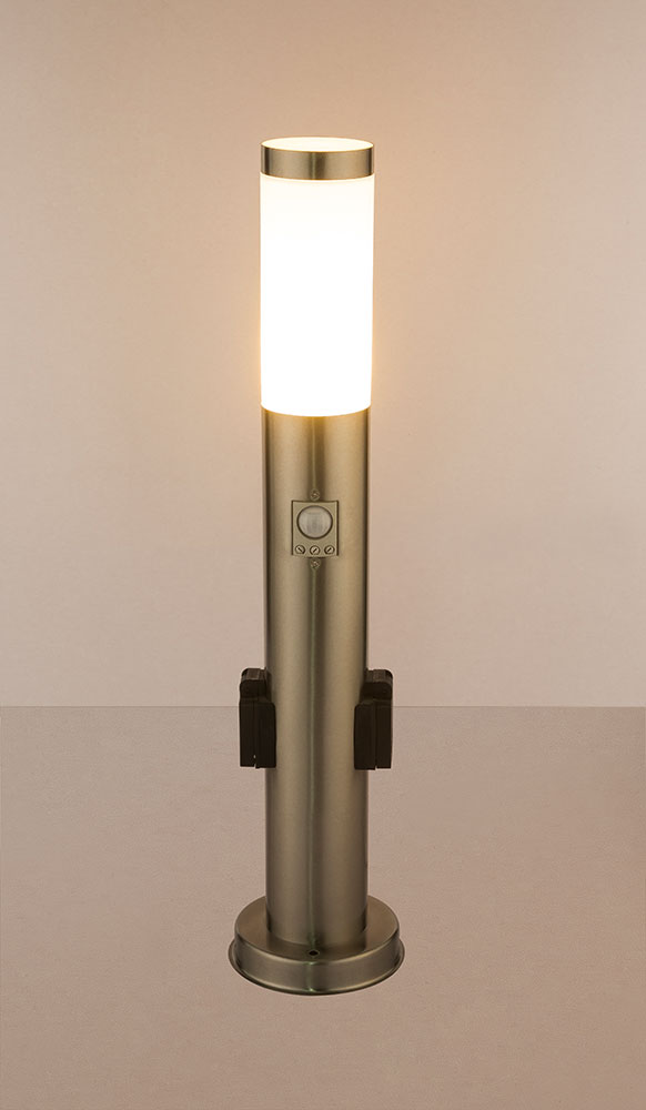 Stehlampe, 2x Steckdose, Bewegungsmelder, H 60 cm, BOSTON